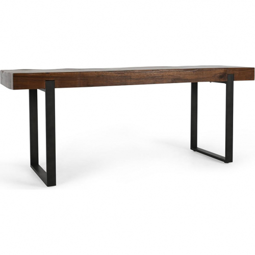 Duarte 92" Counter Dining Table in Live Edge Brown Mixed Reclaimed Wood & Iron