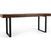 Duarte 92" Counter Dining Table in Live Edge Brown Mixed Reclaimed Wood & Iron