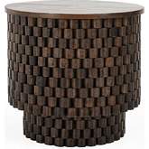 Norwood 25" Round End Table in Brown Mango Wood