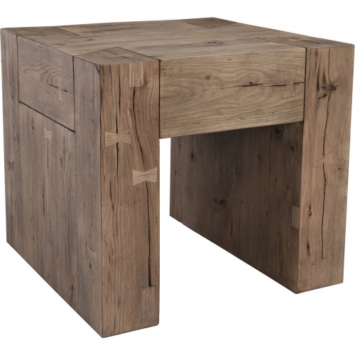 Bristol 24" End Table in Reclaimed Natural Oak