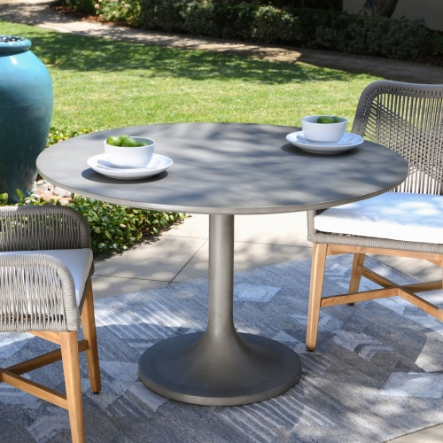 Tulip Outdoor 47" Dining Table in Concrete Look