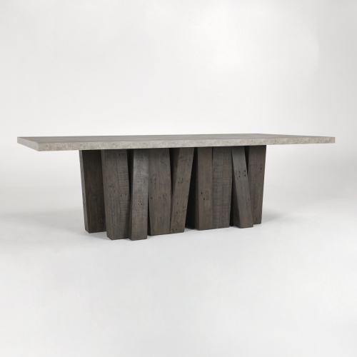 Simone 94" Dining Table in Reclaimed Pine & Concrete Laminate