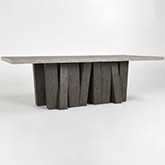 Simone 94" Dining Table in Reclaimed Pine & Concrete Laminate