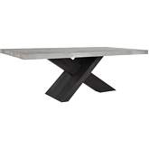 Durant 84" Dining Table in Reclaimed Black Pine w/ Gray Faux Concrete Laminate Top