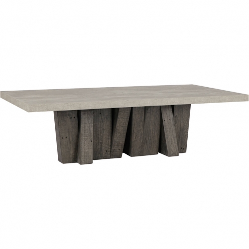 Simone 66" Coffee Table in Concrete Laminate & Reclaimed Pine