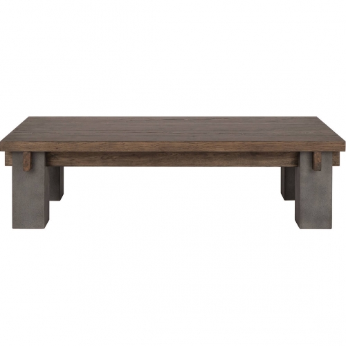 Dallas 66" Coffee Table in Cracked Oak & Smooth Pine