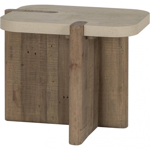 Dillon End Table in Reclaimed Pine & Concrete Laminate