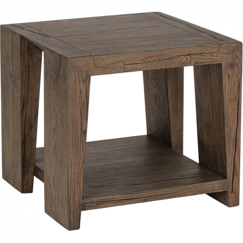 Troy End Table in Cracked Oak