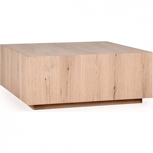 Layne 42" Square Coffee Table in Natural Oak Veneer