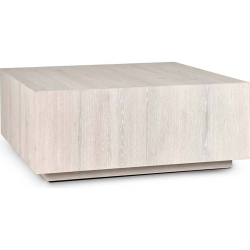 Layne 42" Square Coffee Table in White Wash Oak Veneer