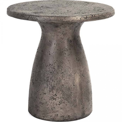 Collins 16"H Outdoor Accent Table in Dark Gray Concrete