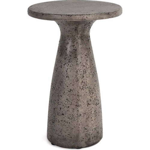 Collins 19"H Outdoor Accent Table in Dark Gray Concrete