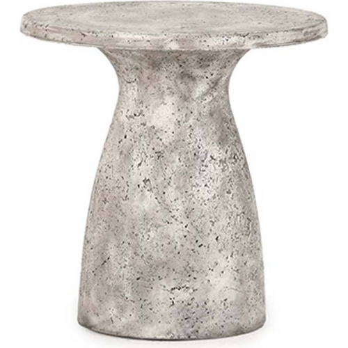 Collins 18"H Outdoor Accent Table in Light Gray Concrete