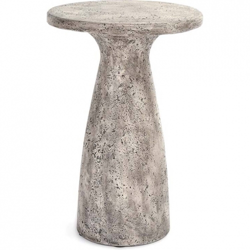 Collins 19"H Outdoor Accent Table in Light Gray Concrete