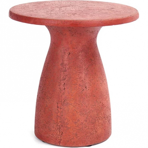 Collins 16"H Outdoor Accent Table in Rust Concrete