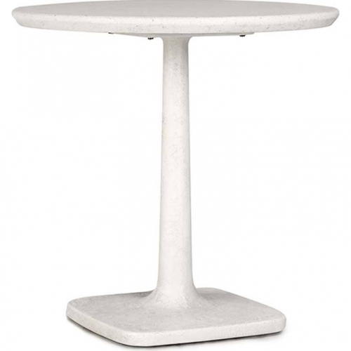 Paulina 31" Outdoor Bistro Dining Table in White Concrete