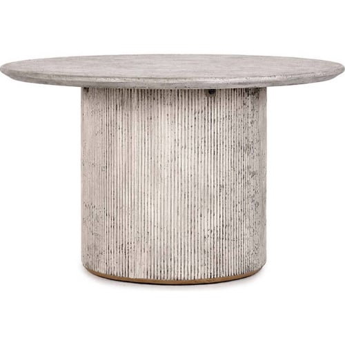 Debbie 51" Outdoor Round Dining Table in Light Gray Concrete