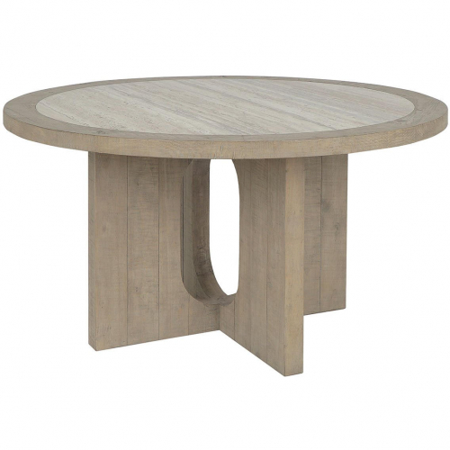 Talbot 55" Round Dining Table in Concrete Laminate & Reclaimed Pine Pallet