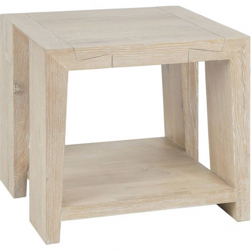 Troy End Table in White Cracked Oak