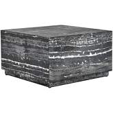 Arlette 32" Outdoor Square Coffee Table in Black Glass Fiber Reinforced Concrete