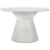 Fern Outdoor 47" Round Dining Table in White Reinforced Concrete