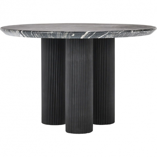 Adrian Outdoor 47" Round Dining Table in Black Glass Fiber Reinforced Concrete