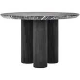 Adrian Outdoor 47" Round Dining Table in Black Glass Fiber Reinforced Concrete
