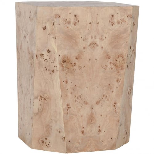 Avena 17" Square End Table in Natural Burl Wood Veneer