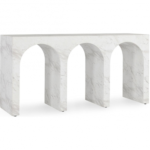 Marmo Outdoor 61" Console Table in Ivory & Gray Fiber Concrete