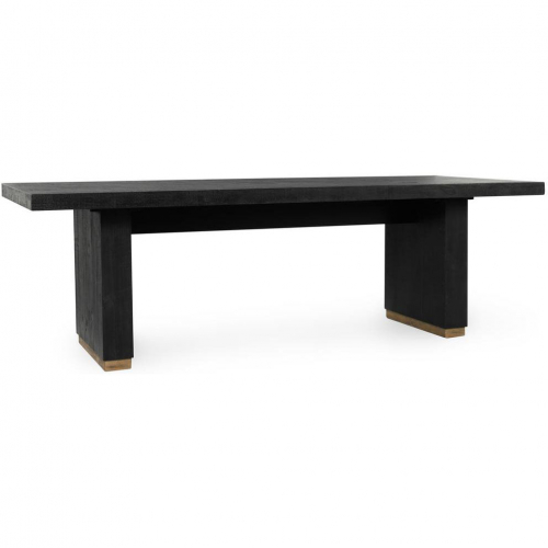 Lynx 94" Dining Table in Carbon Black Reclaimed Wood & Brass