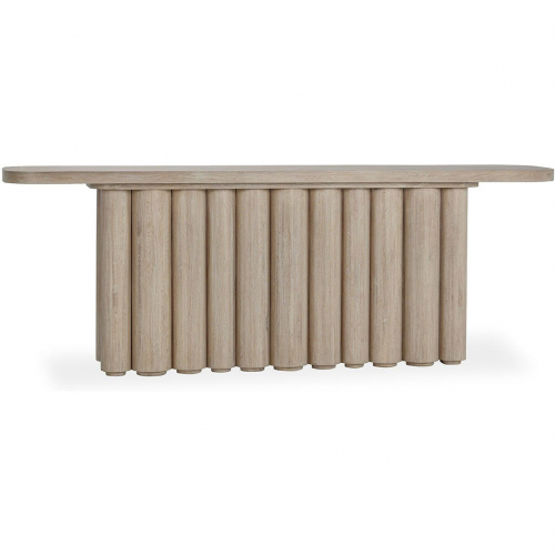 Tiber 90" Console Table in White Washed Oak Wood