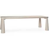 Atrop 102" Dining Table in Milk White Finish Oak Wood