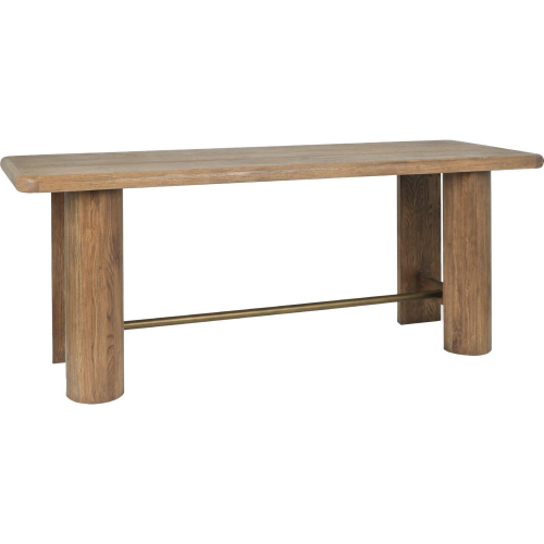 Tacoma 92" Gathering Counter Dining Table in Oak Veneer & Brass