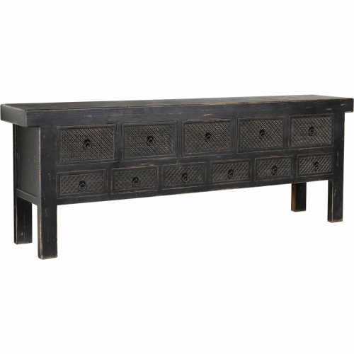 Lahey 11 Drawer Sideboard in Black Reclaimed Pine