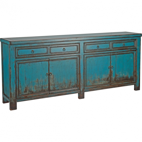 Libbit 4 Drawer 4 Door Sideboard in Antique Blue Pine