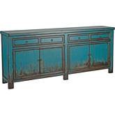 Libbit 4 Drawer 4 Door Sideboard in Antique Blue Pine