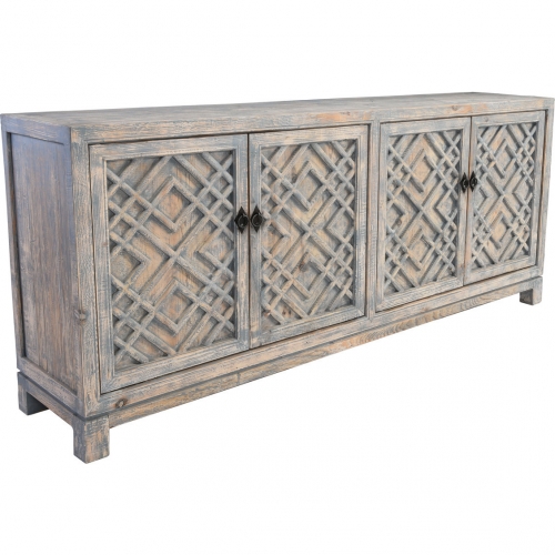 Antigua 4 Door Sideboard in Distressed Blue Pine