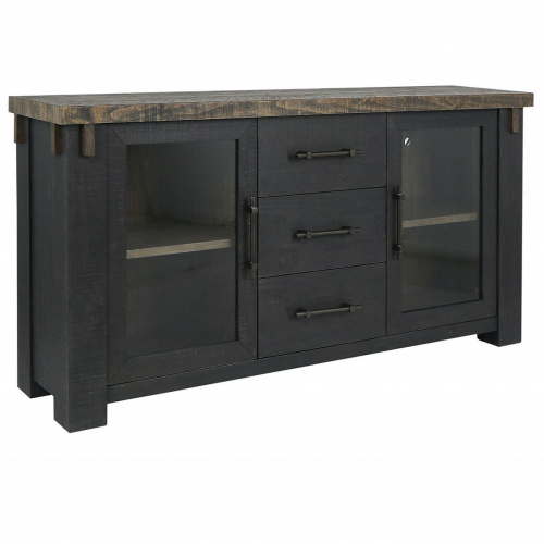 Duncan 3 Drawer 2 Door Sideboard in Oak & Reclaimed Pine Pallet Skin