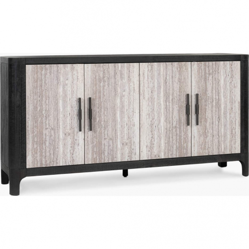 Alpine 4 Door Buffet in Black Reclaimed Pine & Grey Concrete Laminate