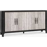 Alpine 4 Door Buffet in Black Reclaimed Pine & Grey Concrete Laminate