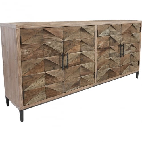 Maverick 4 Door Sideboard in Reclaimed Pine & Iron