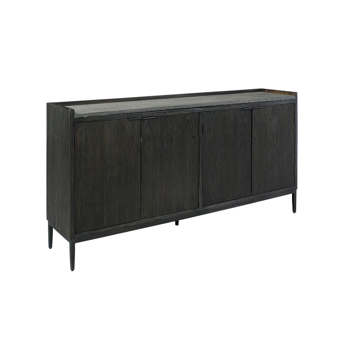 Lantz 4 Door Sideboard in Fir Wood & Stone by Classic Home