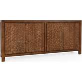 Astrid 4 Carved Door Sideboard in Brown Reclaimed Pine