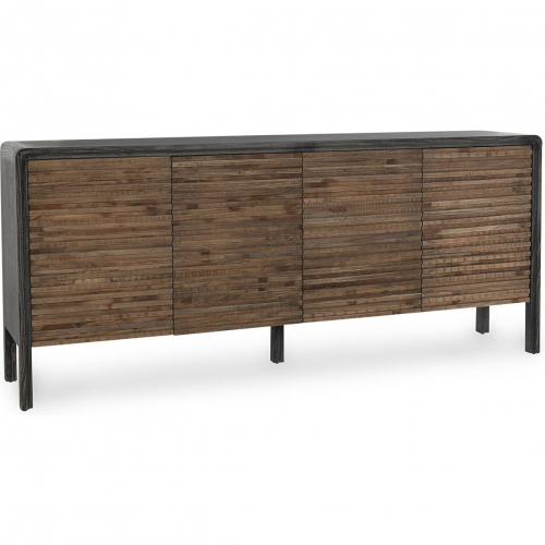 Elodie 4 Door Cabinet in Black & Natural Reclaimed Elm