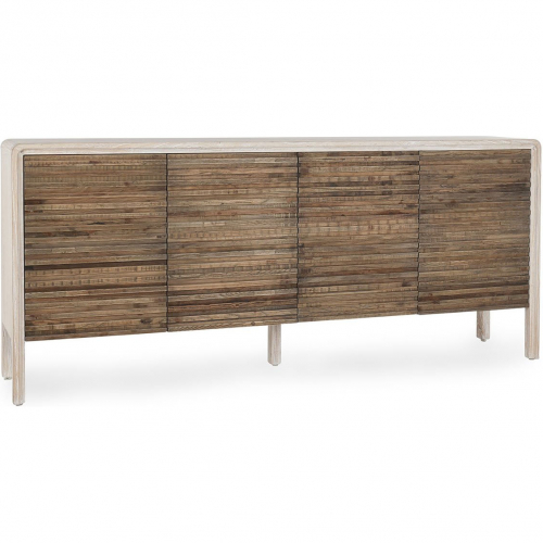 Elodie 4 Door Cabinet in Beige & Natural Reclaimed Elm