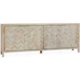 Sienna 4 Door Cabinet Gray & Cream Wash Reclaimed Pine