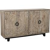 Vivienne 4 Door Sideboard in Carved Mango Wood