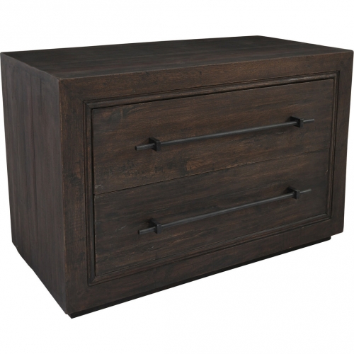 Magdalena 2 Drawer Nightstand in Reclaimed Mango Wood & Iron