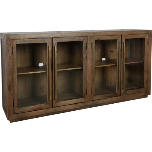 Bradley 4 Door Sideboard in Oak & Glass