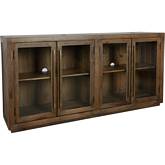 Bradley 4 Door Sideboard in Oak & Glass